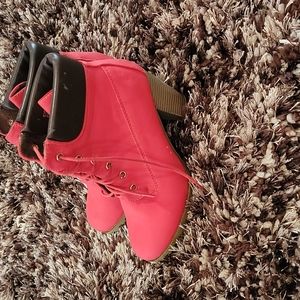 Red lace boots